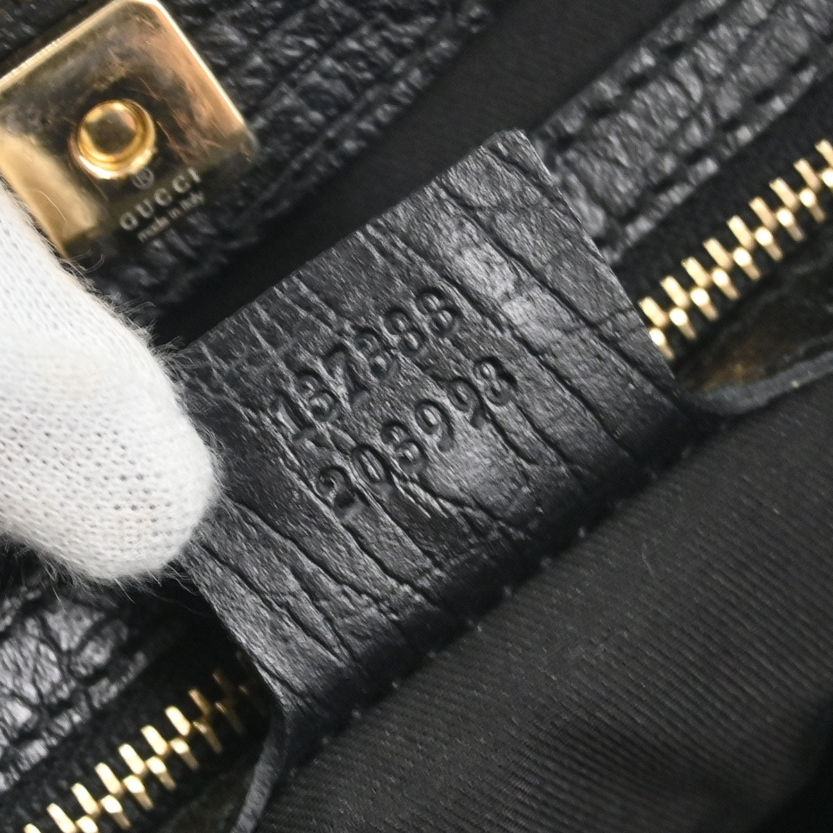 Gucci Black GG Horsebit Hobo Handbag
