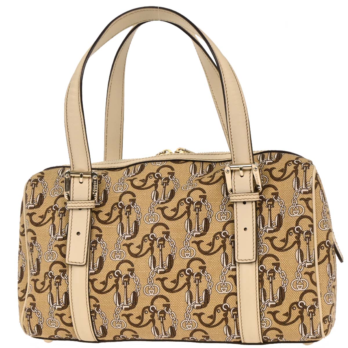 Gucci Beige Canvas Interlocking Handbag
