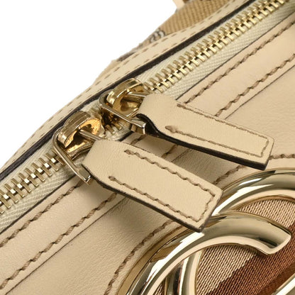 Gucci Beige Canvas Interlocking Handbag
