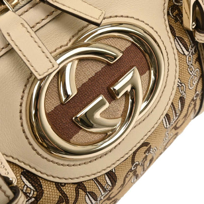 Gucci Beige Canvas Interlocking Handbag