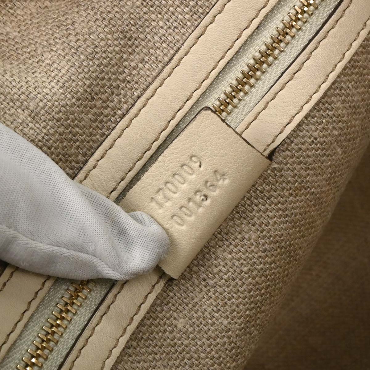 Gucci Beige Canvas Interlocking Handbag