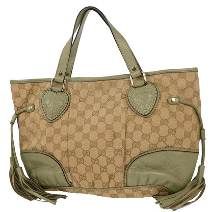 Gucci Beige Canvas GG Tote Handbag