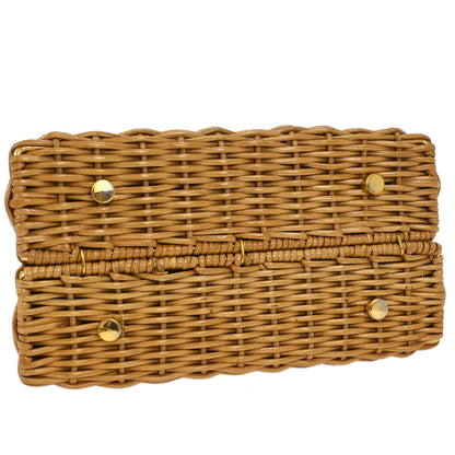 Salvatore Ferragamo Beige Ratan Gancini Handbag