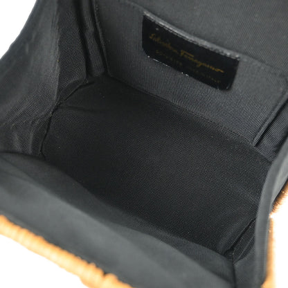 Salvatore Ferragamo Beige Ratan Gancini Handbag