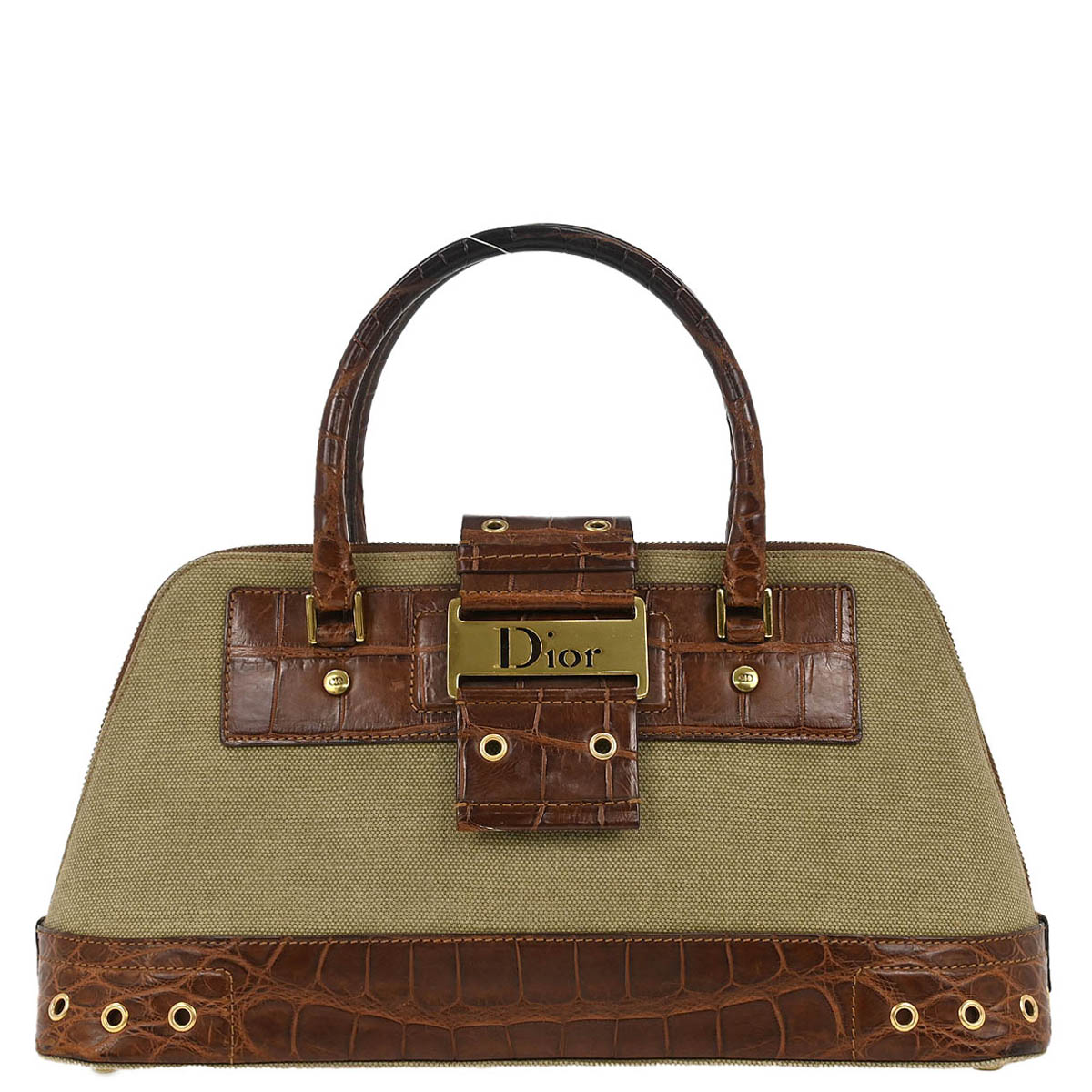 Christian Dior 2003 Beige Canvas Street Chic Handbag