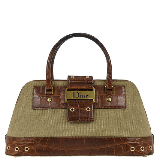 Christian Dior 2003 Beige Canvas Street Chic Handbag