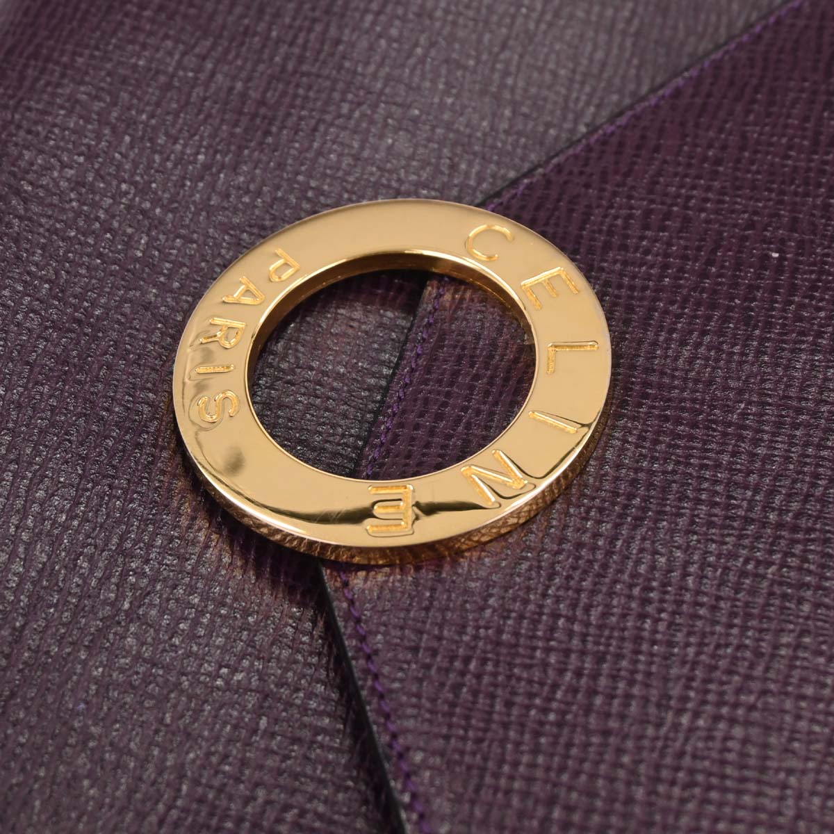 Celine Purple Leather Circle Shoulder Bag