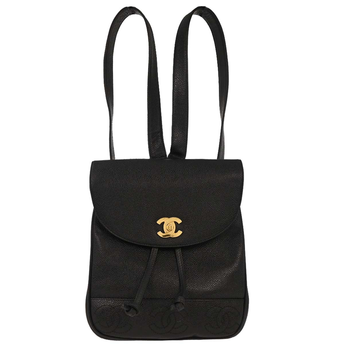Chanel Black Caviar Triple CC Backpack