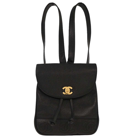 Chanel Black Caviar Triple CC Backpack