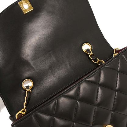 Chanel 1991-1994 Black Lambskin Small Diana Shoulder Bag