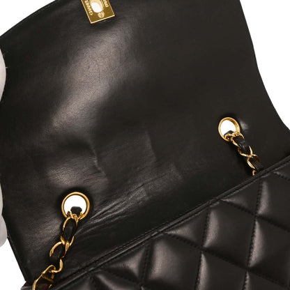 Chanel 1994-1996 Black Lambskin Small Diana Shoulder Bag