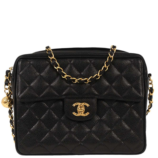 Chanel Black Caviar Camera Bag Small