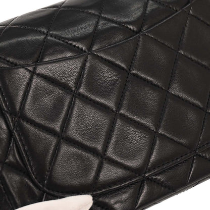 Chanel 1989-1991 Black Lambskin Mini Classic Square Flap Shoulder Bag