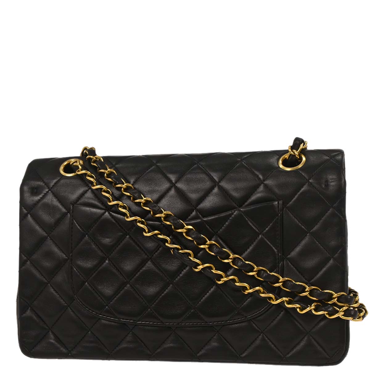 Chanel 1994-1996 Black Lambskin Medium Classic Double Flap Shoulder Bag