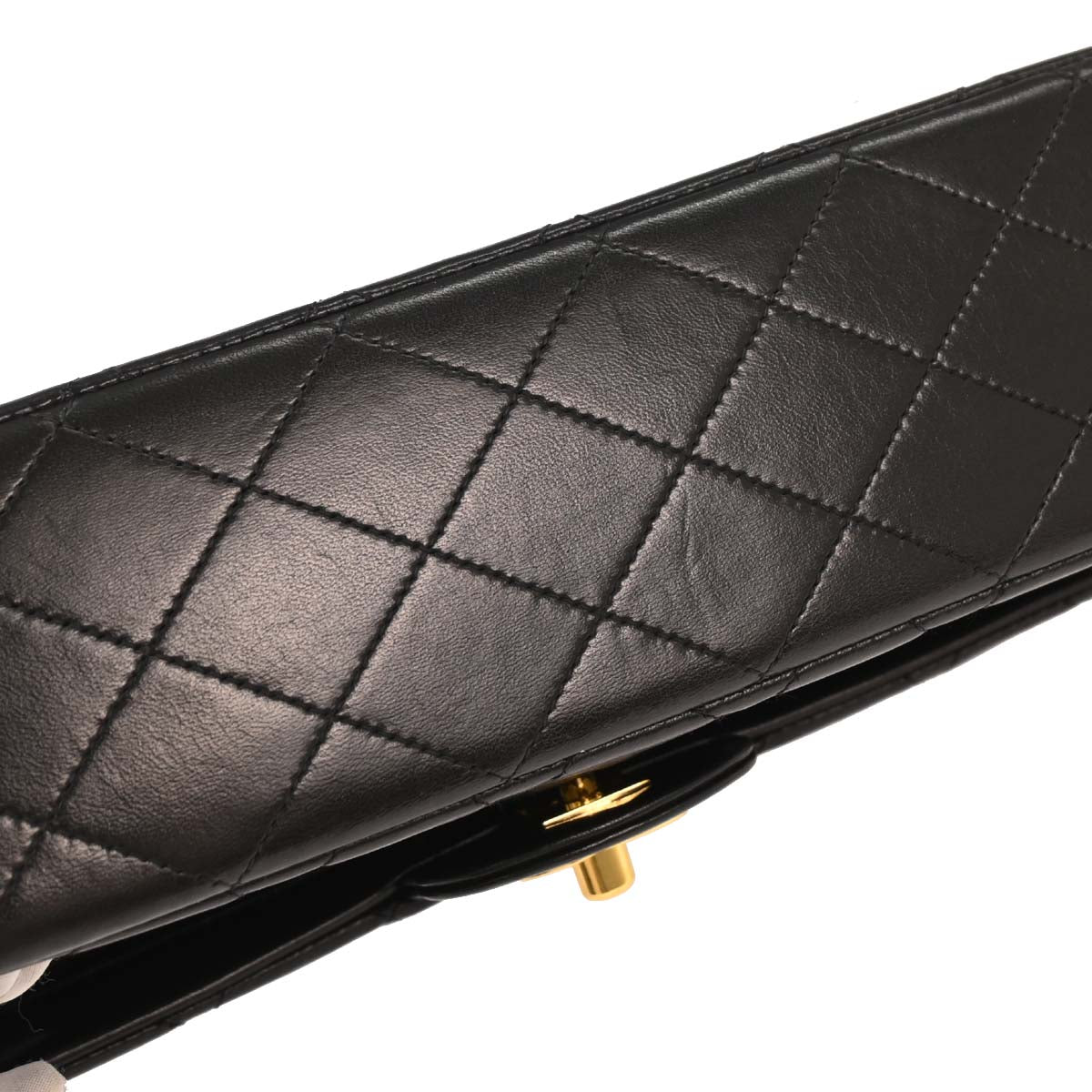 Chanel 1994-1996 Black Lambskin Medium Classic Double Flap Shoulder Bag