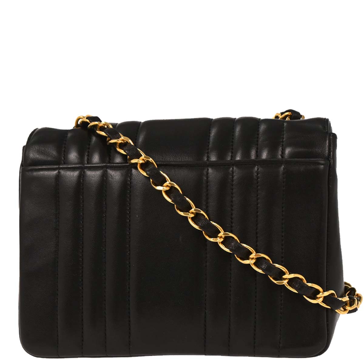 Chanel Black Lambskin Mini Classic Square Flap Shoulder Bag