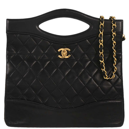 Chanel Black Lambskin 2way Shoulder Handbag