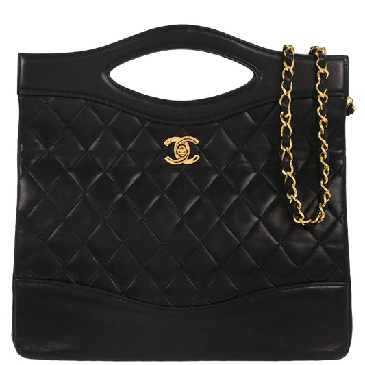Chanel Black Lambskin 2way Shoulder Handbag
