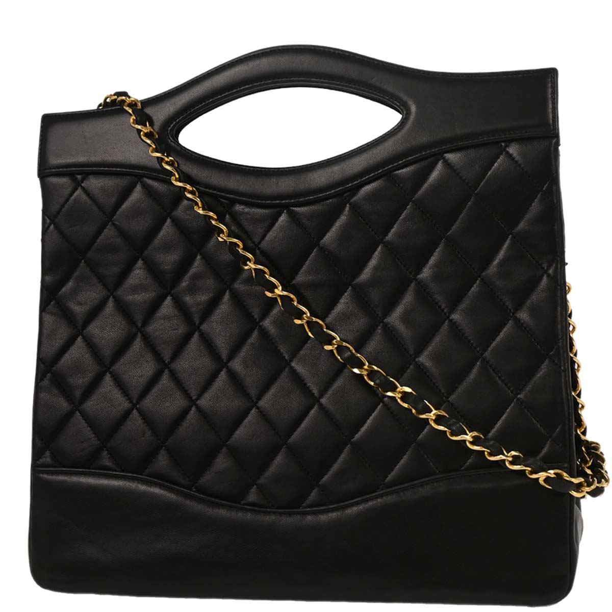 Chanel Black Lambskin 2way Shoulder Handbag