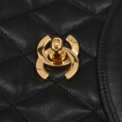 Chanel Black Lambskin 2way Shoulder Handbag