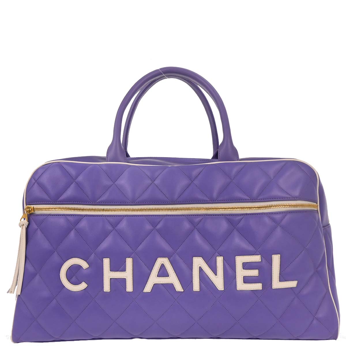 Chanel Purple Calfskin Bowling Bag