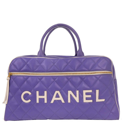 Chanel Purple Calfskin Bowling Bag