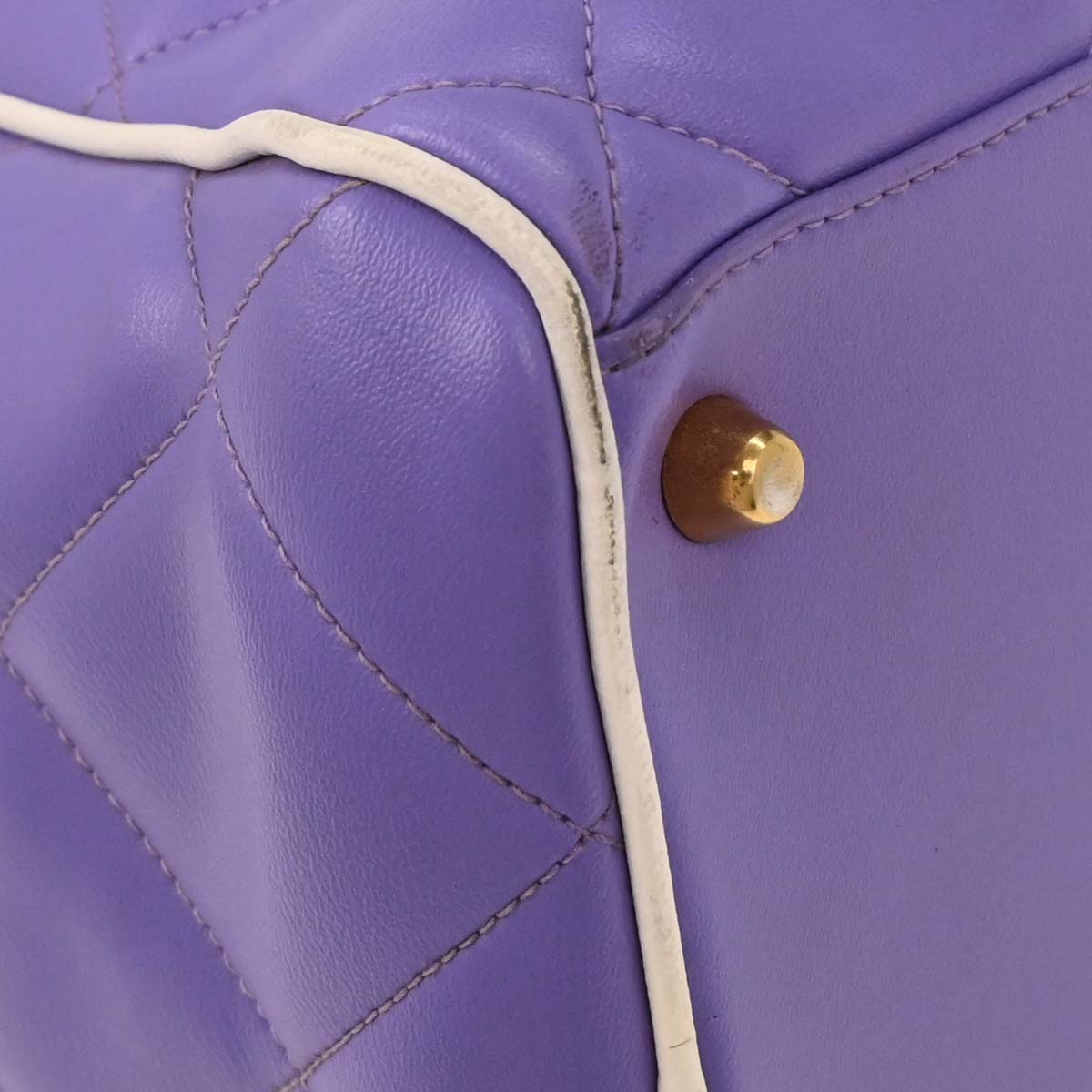Chanel Purple Calfskin Bowling Bag