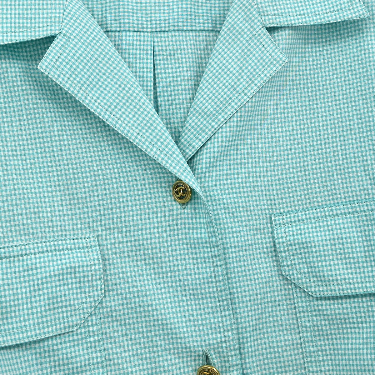 Chanel Setup Top Shirt Short Pants Light Blue