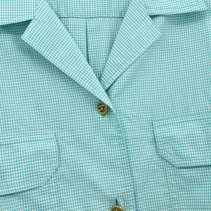 Chanel Setup Top Shirt Short Pants Light Blue