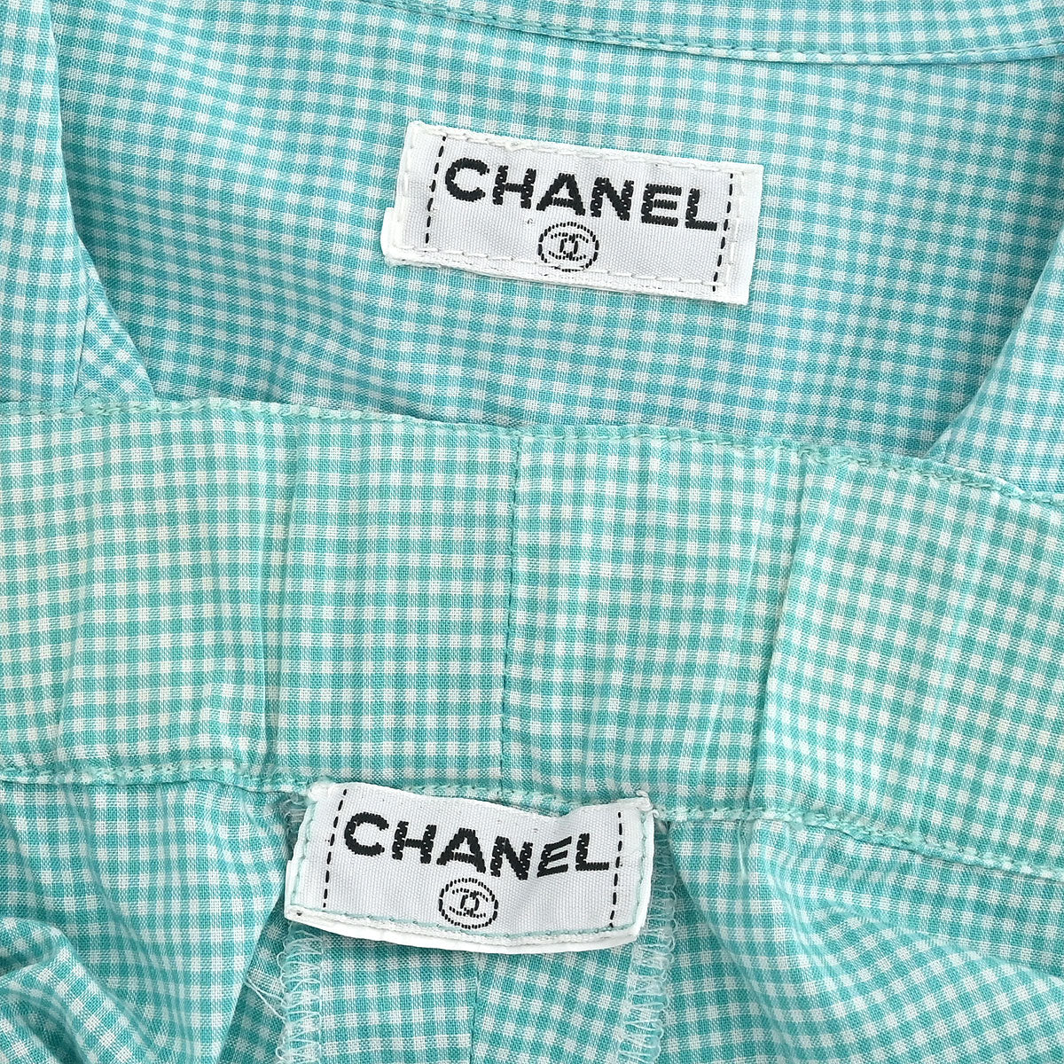 Chanel Setup Top Shirt Short Pants Light Blue