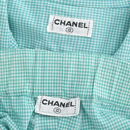 Chanel Setup Top Shirt Short Pants Light Blue