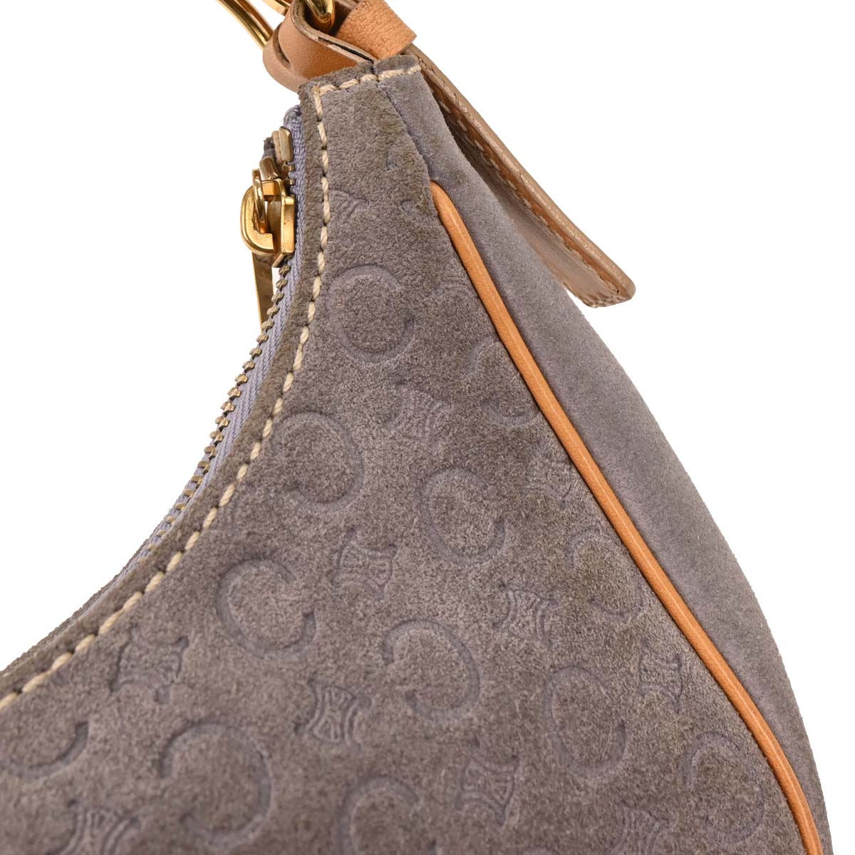 Celine Gray Suede Macadam Handbag