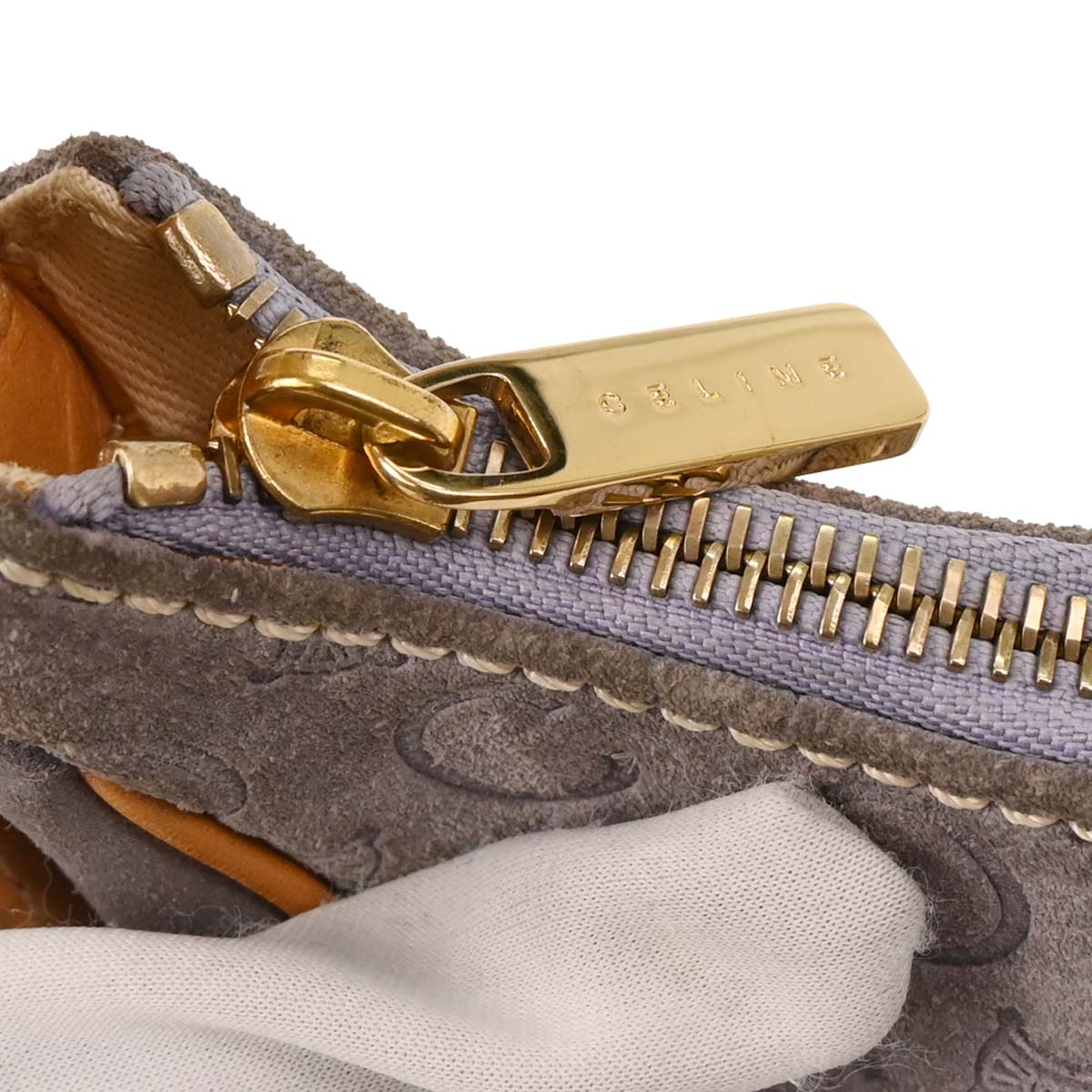 Celine Gray Suede Macadam Handbag