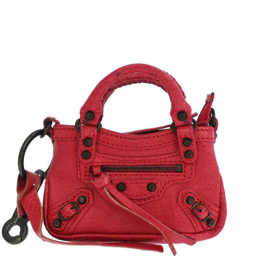 Balenciaga Red Bag Charm Coin Case Key Ring Small Good