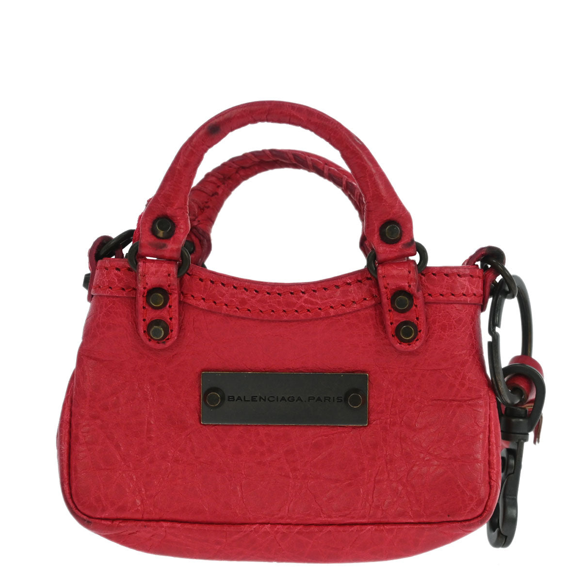 Balenciaga Red Bag Charm Coin Case Key Ring Small Good