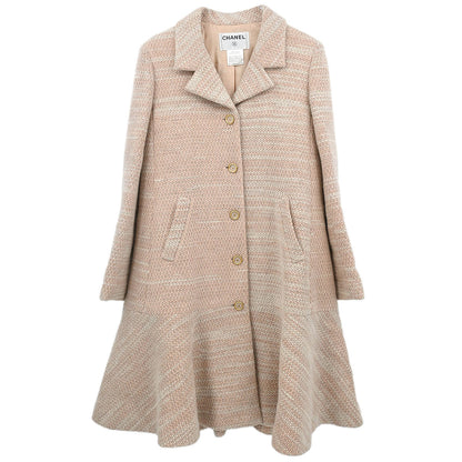 Chanel 2001 Single Breasted Coat Pink #38