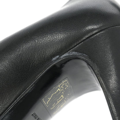 Chanel * Black Lambskin Turnlock Pumps Shoes #35