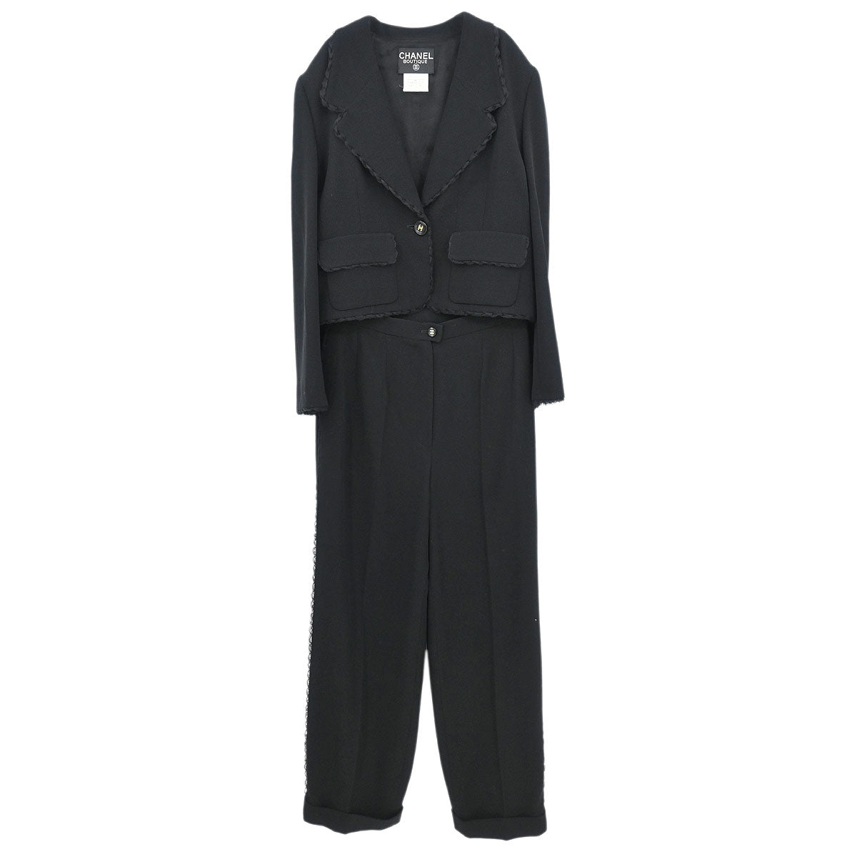 Chanel 1995 Setup Jacket Pants Black #38