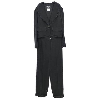 Chanel 1995 Setup Jacket Pants Black #38