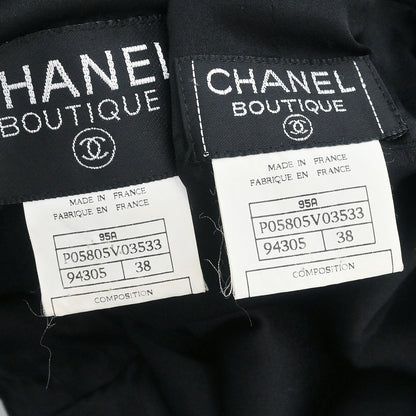 Chanel 1995 Setup Jacket Pants Black #38