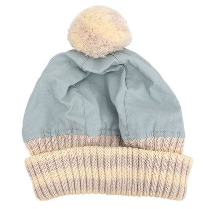 Chanel Light Blue Knit Cap Hat Sport Line #M Small Good