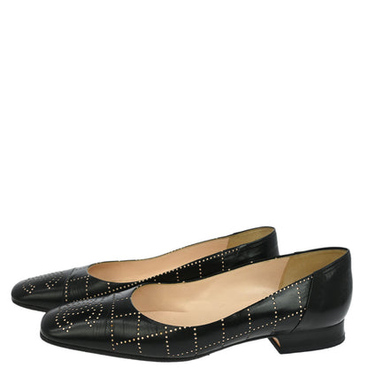 Chanel * Black Leather Shoes Pumps #37