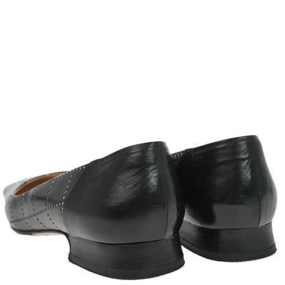 Chanel * Black Leather Shoes Pumps #37