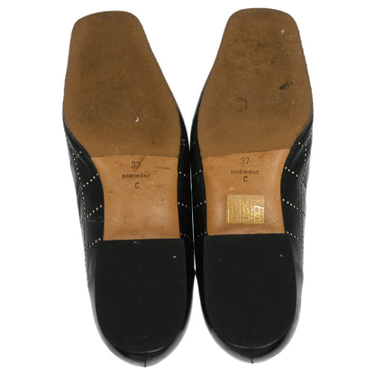 Chanel * Black Leather Shoes Pumps #37