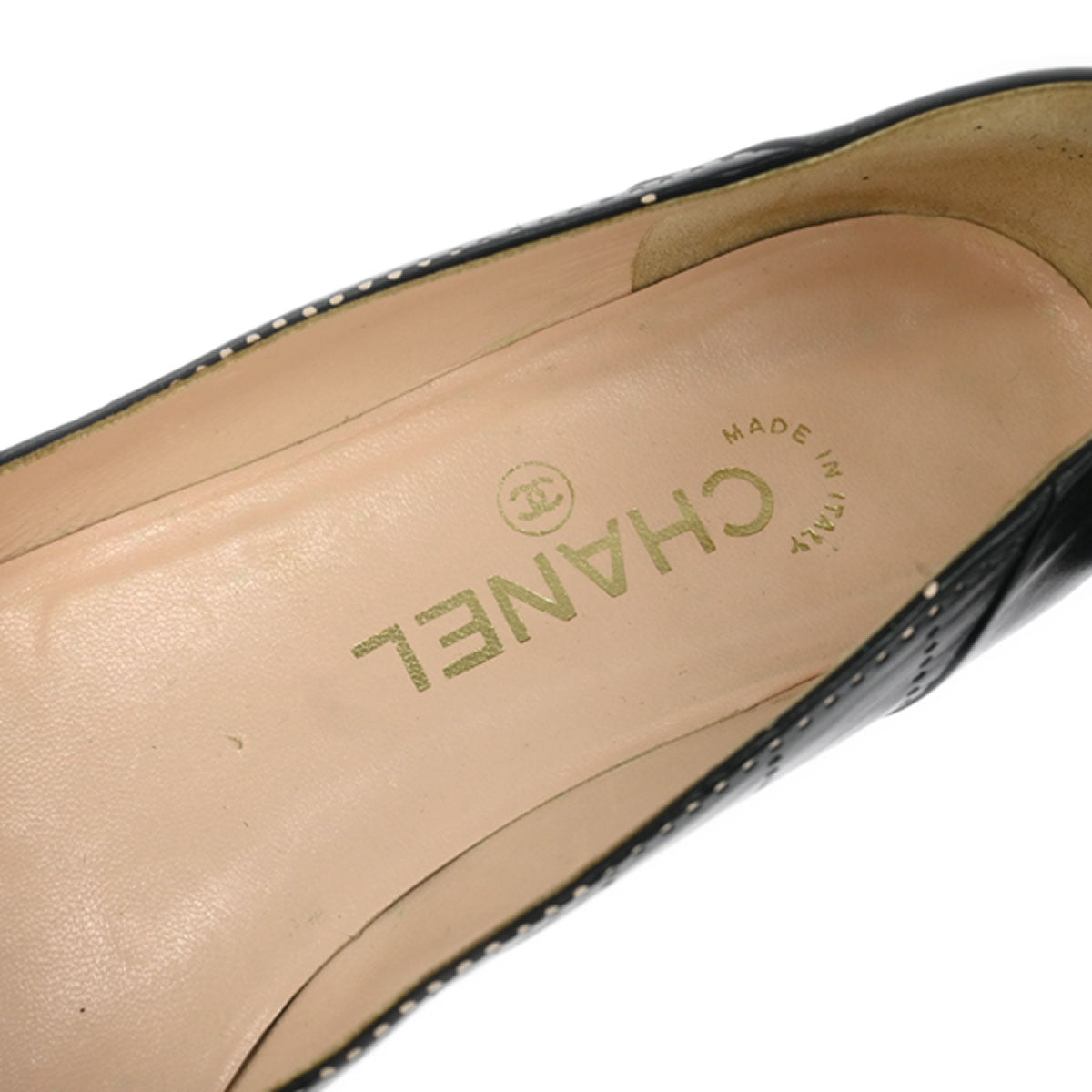 Chanel * Black Leather Shoes Pumps #37