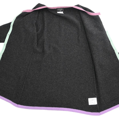 Chanel 1998 Ensemble Cardigan Short Sleeve Top Gray #40