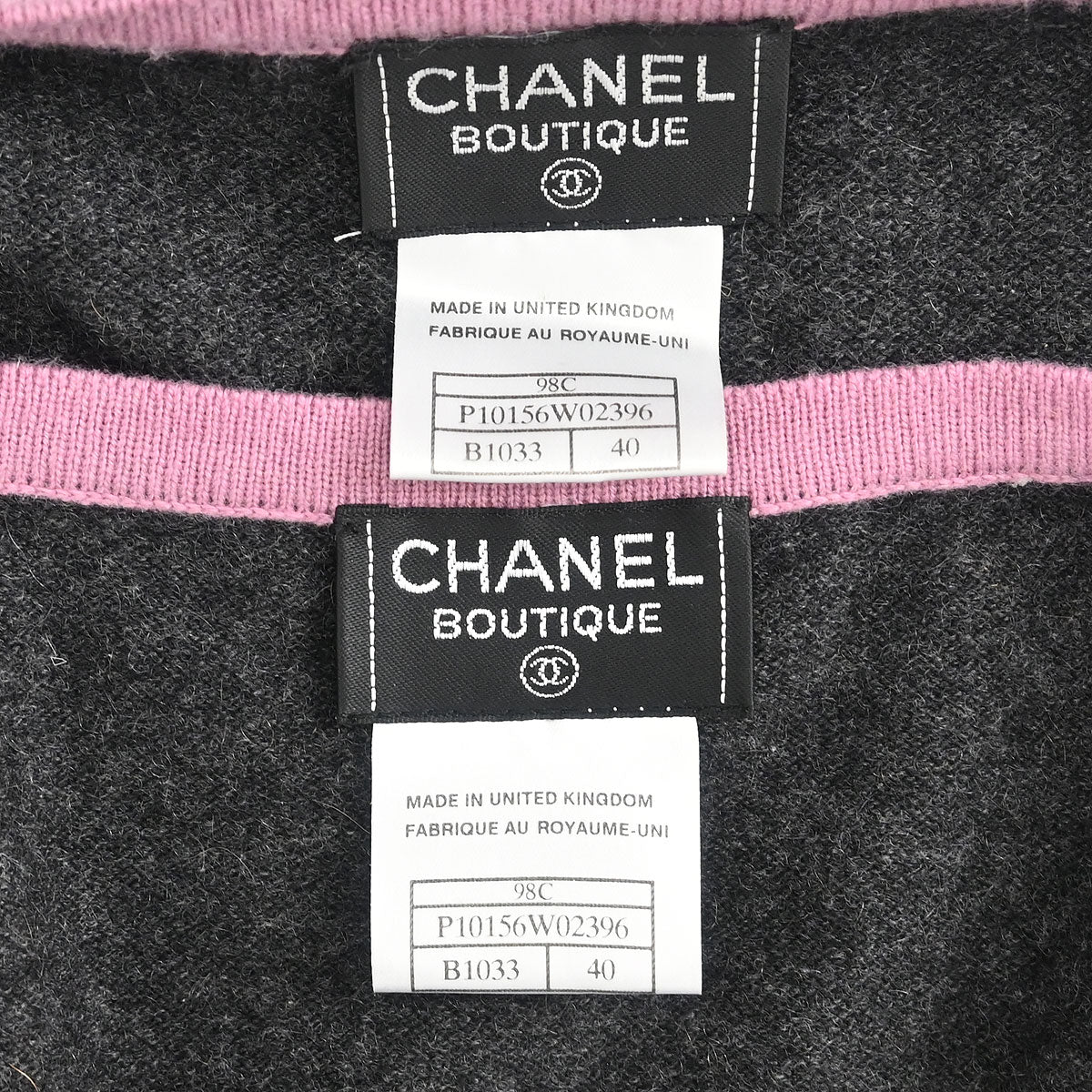 Chanel 1998 Ensemble Cardigan Short Sleeve Top Gray #40