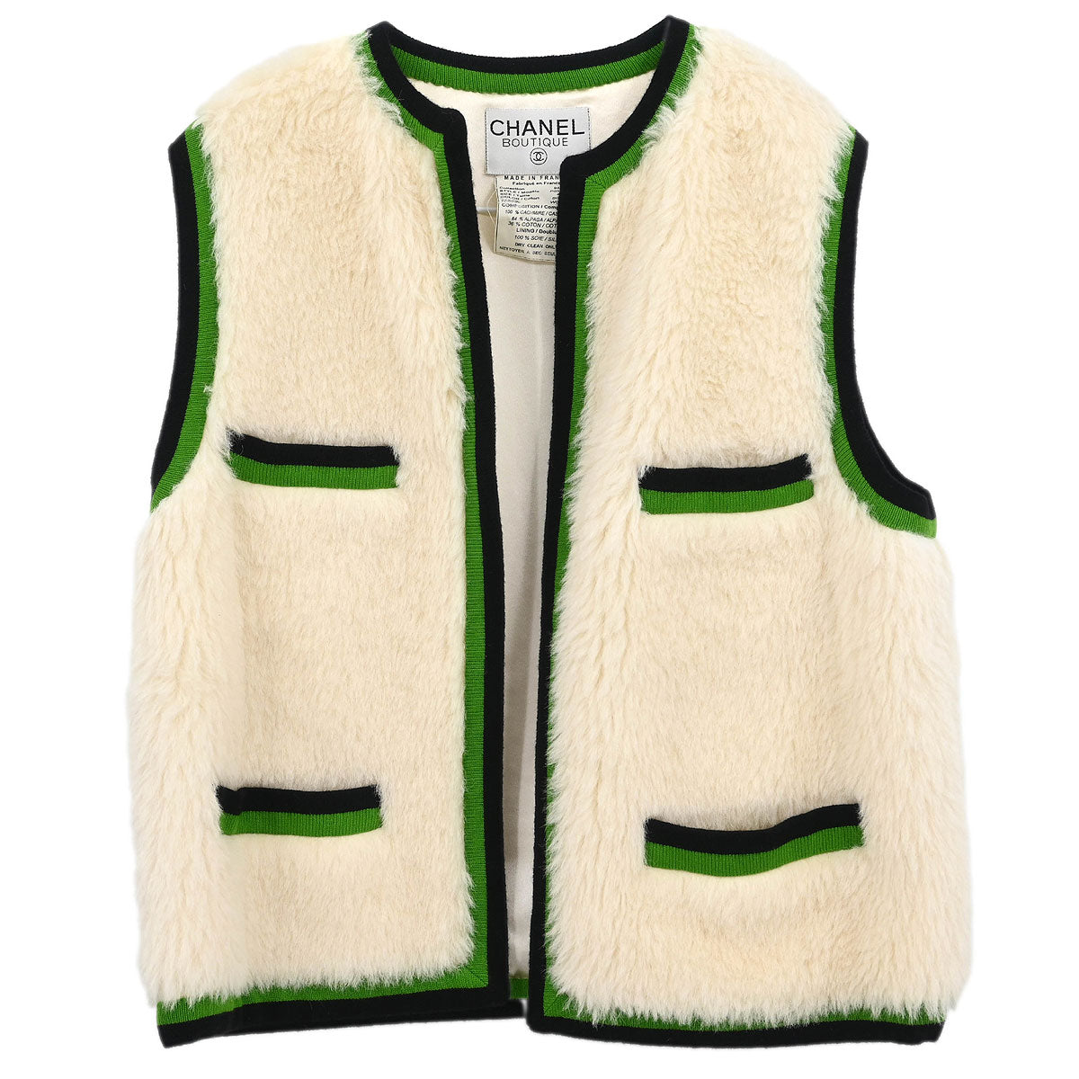 Chanel 1994 Sleeveless Vest Jacket White 94A #40