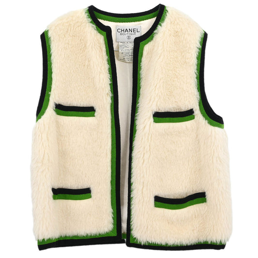 Chanel 1994 Sleeveless Vest Jacket White 94A #40