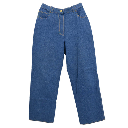 Chanel Long Denim Pants Blue #38